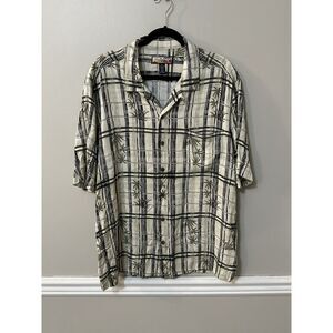 havana‎ jacks cafe hawaiian shirt  Size XL Palm Trees Plaid